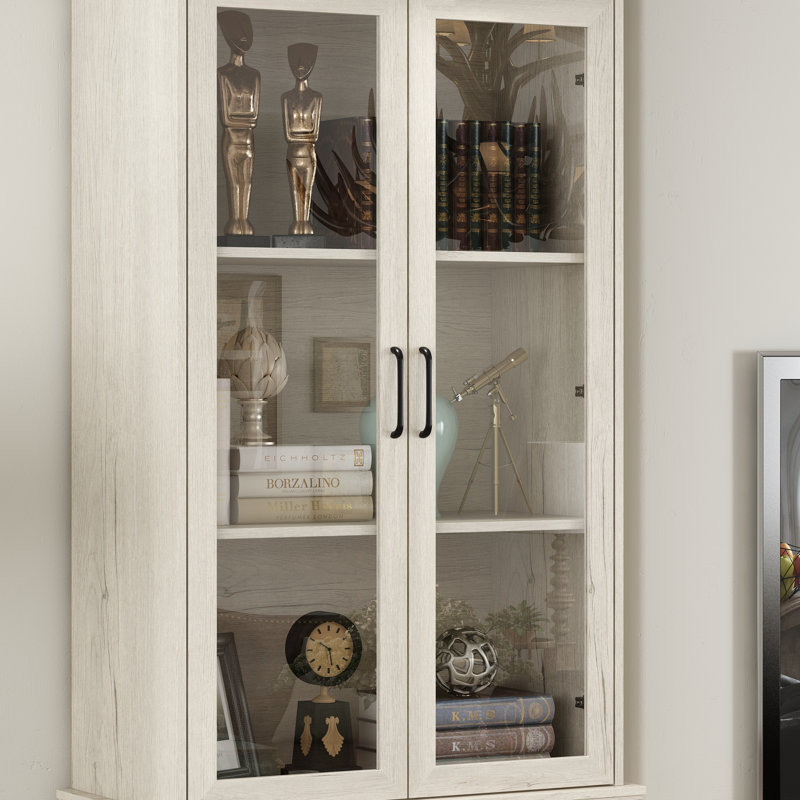 81.7'' H 5-Tier Display Case Curio Cabinet With Glass Doors
