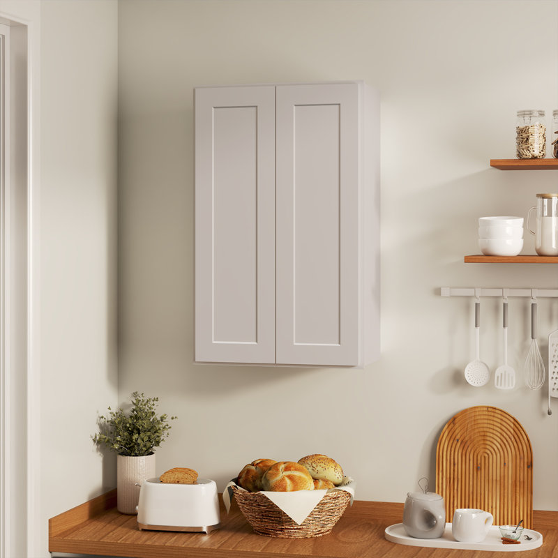 Armoire de cuisine 24 po x l 42 po x H 12 po x P 12 po avec tablettes réglables, Shaker Dove, L 24 po x H 42 po x P 12 po
