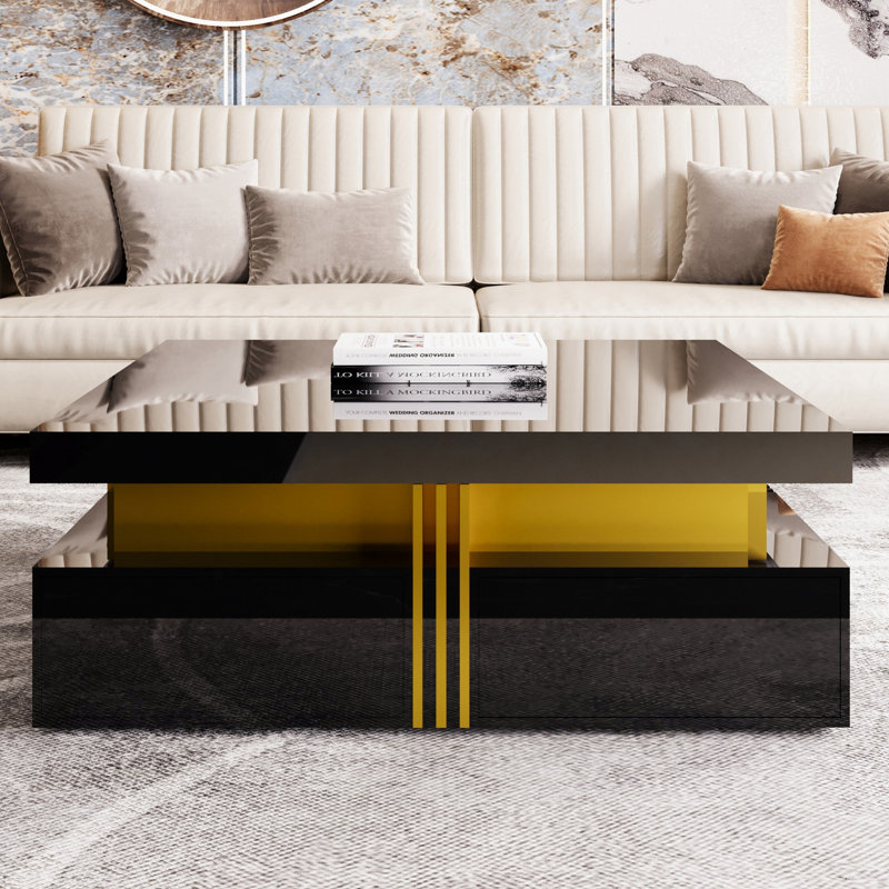 Brayden Studio Modern Square Storage Coffee Table With 4 Drawers ...