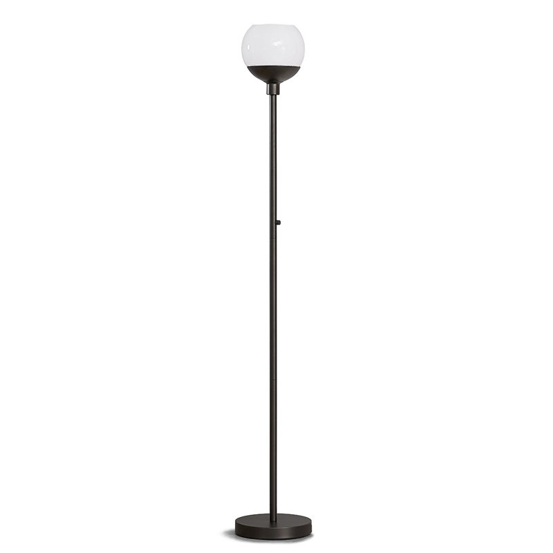 Torchère à DEL 71 po Eveana, Laiton brossé, Blanc