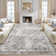 Vintage Machine Washable Rug for Living Room  Non Slip Non Shedding Floor Cover  Low Pile Carpet Foldable Floral Print Soft Mat for Nursery Bedroom Office