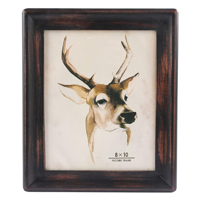 Picture Frames, Rustic Wood Frame with Glass Front, Display Photos for Table Top Display and Wall Mounting, (Black)
