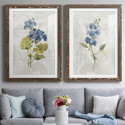 Lin bleu géranium - ensemble de 2 reproductions d'art