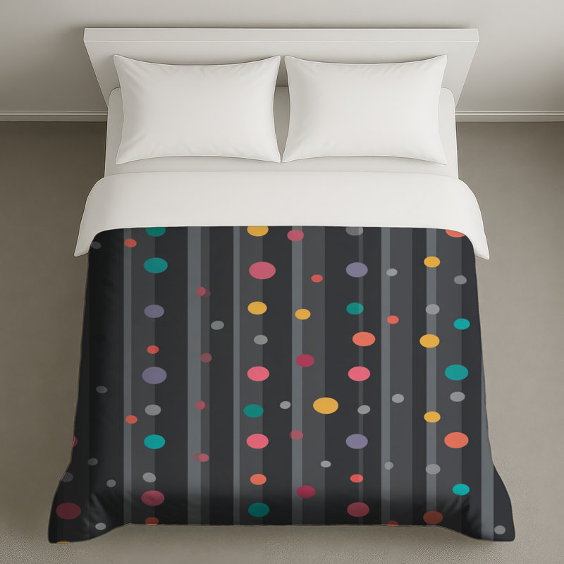 Housse de couette à pois moderne, Grand lit