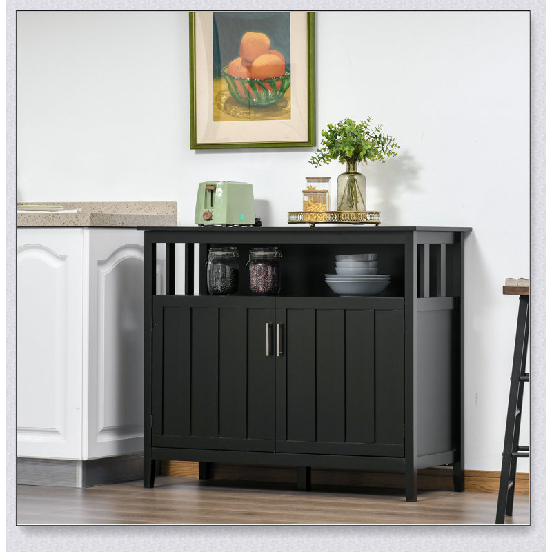 2-Door Sideboard Buffet Cabinet with Adjustable Shelves – Coffee Bar Cabinet for Kitchen & Living Room