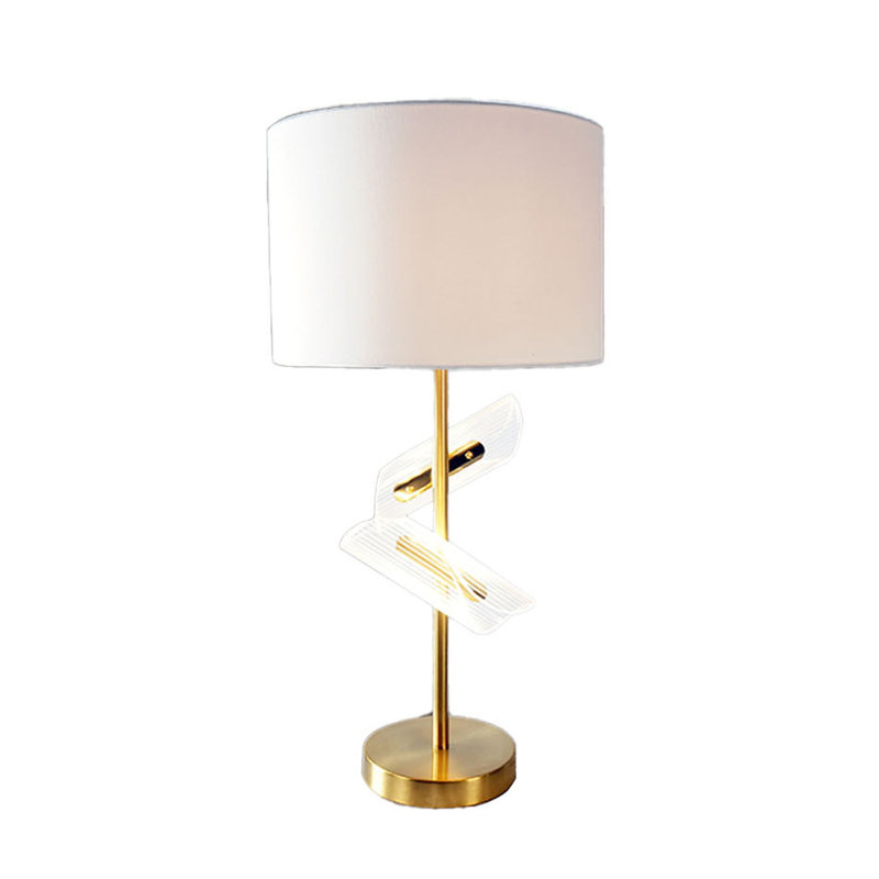 Ensemble de lampes de table 2 pièces Limy, abat-jour blanc, base dorée classique, 20 pouces Limy