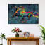 «Duo Horse Color Splash», reproduction d'art sur toile tendue-1442184125