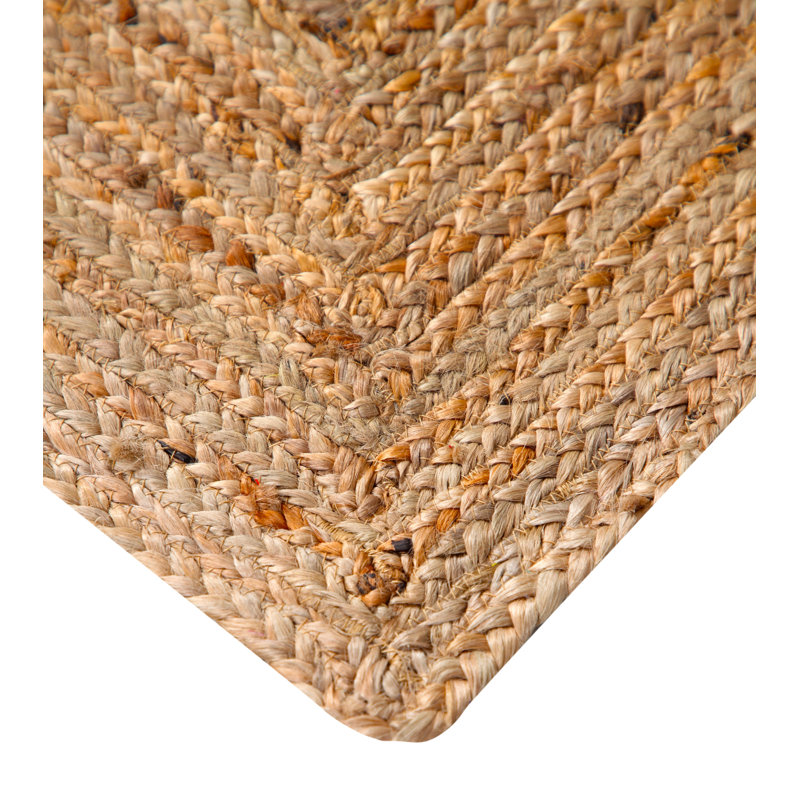 Gemini Hand Braided Beige Jute Rug, Rectangle 75 x 120cm