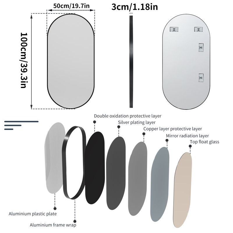 Kuske Metal Oval Wall Mirror