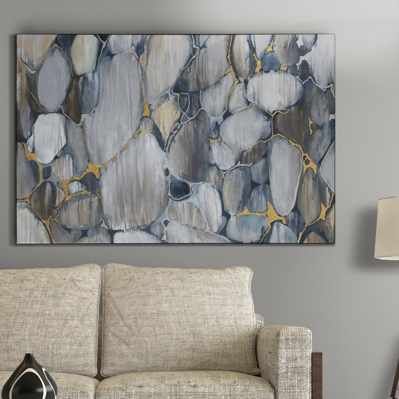 " River Rocks ", 48" H x 36" W x 1" D
