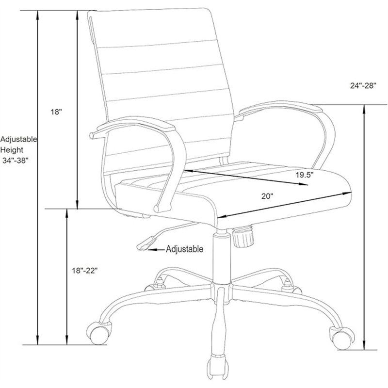 Chaise de bureau LeisureMod Benmar, vert, Green