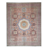 High-Quality Hand-Knotted Blue And Red Area Rug