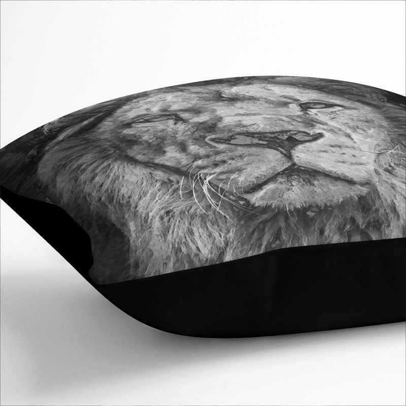 Square Throw Cushion, Black, 55cm H x 55cm W x 20cm D
