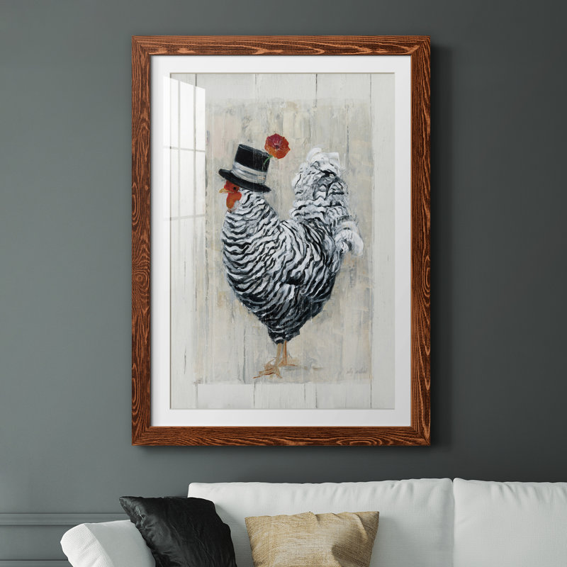 «Sunday Best Rooster», reproduction sur papier encadrée, Érable, H 31 po x l 44 po x P 1 po