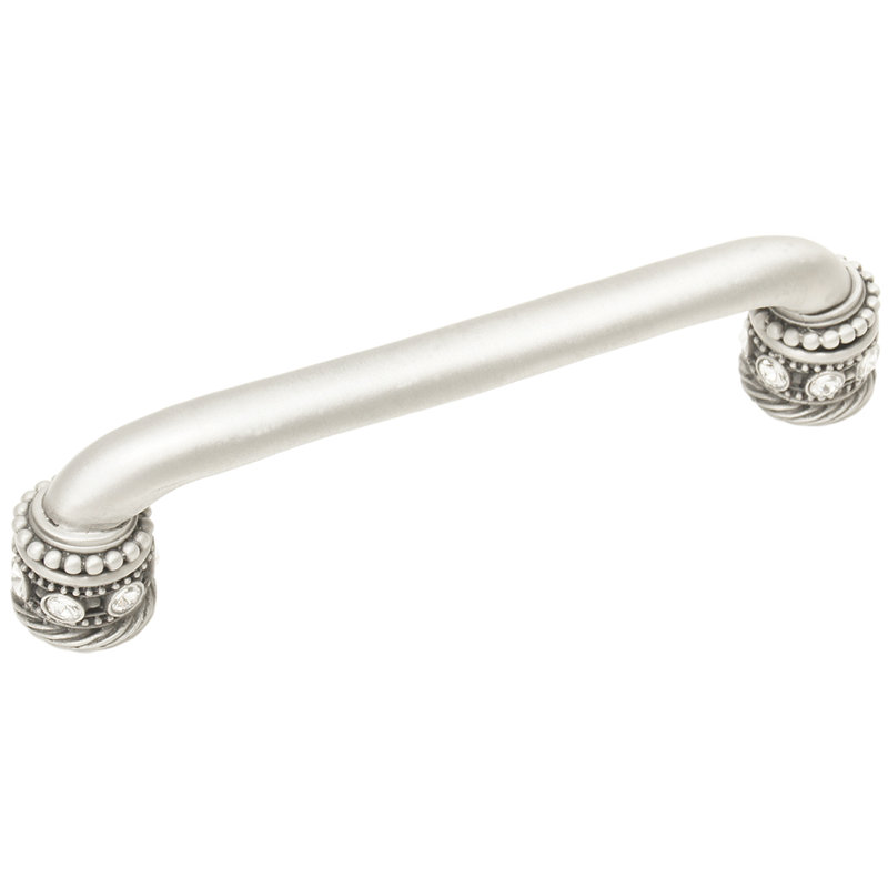 Caché 5 inches c.c. pull with Swarovski Clear Crystals & sleevesin Platinum, 5", Satin
