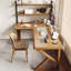 Bureau en bois de noyer en L massif