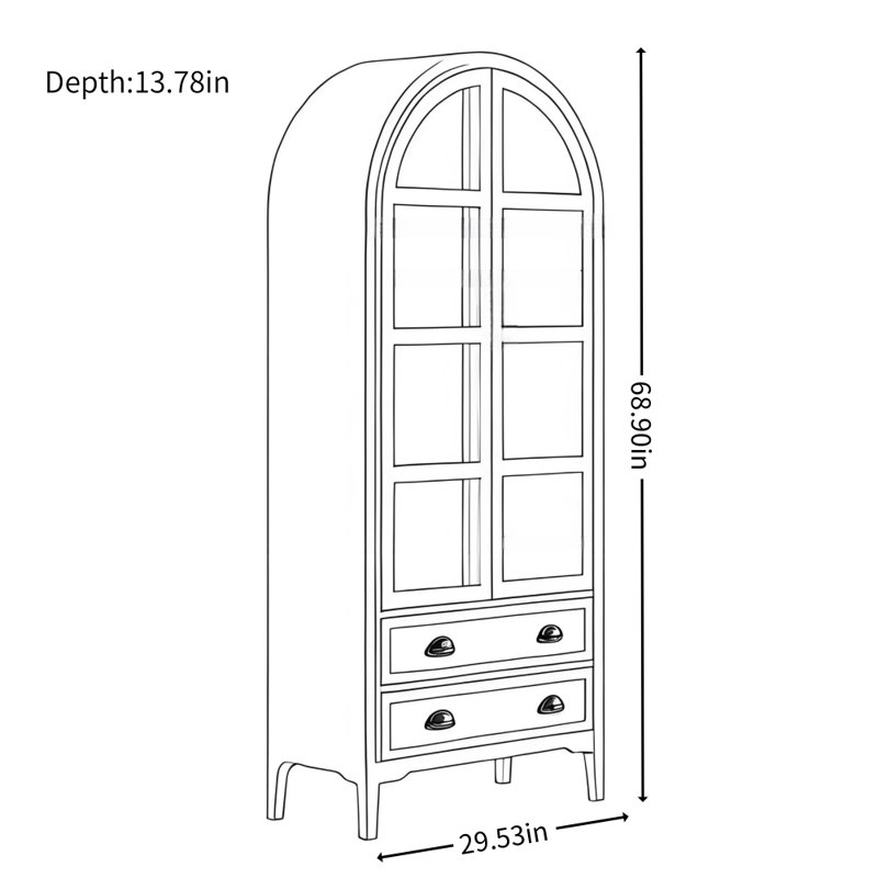 American Retro Light Luxury Display Cabinet
