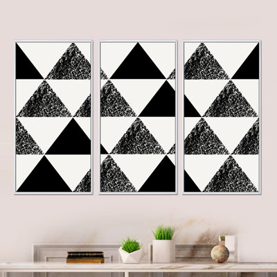 «Monicolor Triangles II», reproduction sur toile flottante 3 pièces