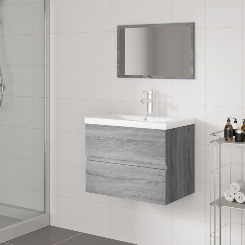 Audreana 600 mm Single Vanity with Integrated Ceramic Basin, Black