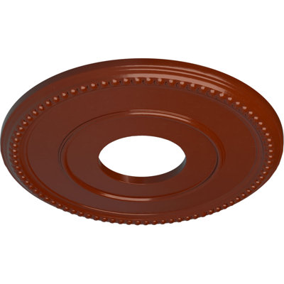 Endurathane Bradford Ceiling Medallion, 12 1/2"OD x 3 7/8"ID x 3/4"P (Fits Canopies up to 6 5/8"), Hand-Painted Firebrick Finish