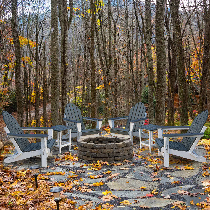 Rakesh HDPE Folding Adirondack Chair, Gray