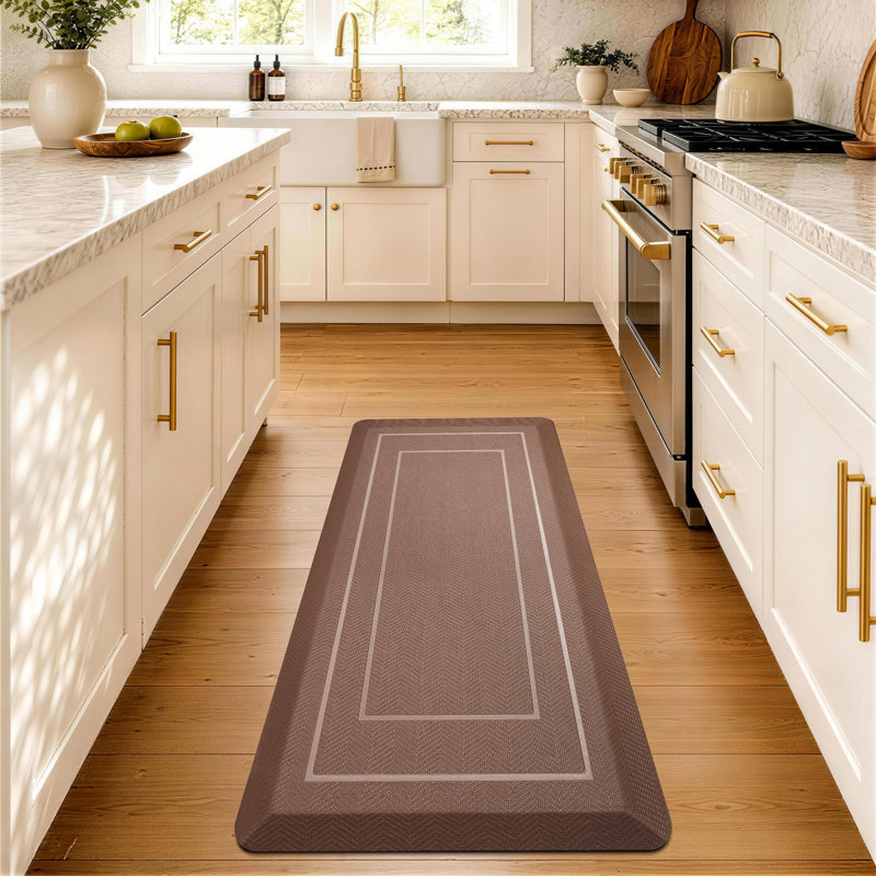 0.8"Extra Thick Anti-Fatigue Non-Slip Waterproof High Density Foam Kitchen Mat, 39"L x 20"W, Brown