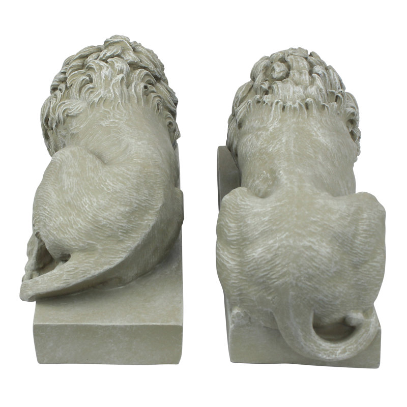 Majestic Resin Lion Statue in Faux Stone Finish