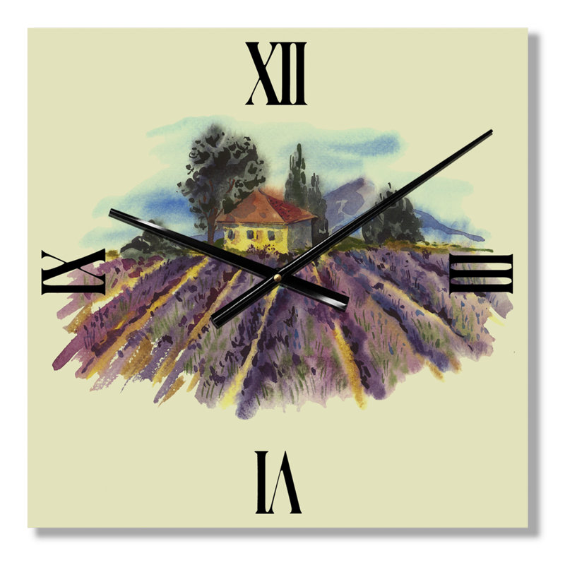 Horloge murale paysage avec lavande, Grand