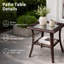 Ensemble de 3 fauteuils à bascule pivotants en résine tressée avec table d'appoint et coussin beige, ensemble de conversation moderne pour véranda, terrasse, balcon et jardin-1481442055