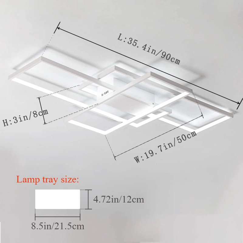 Arlyn 3 - Light LED Flush Mount, 3" H x 35.4" W x 19.7" D, White