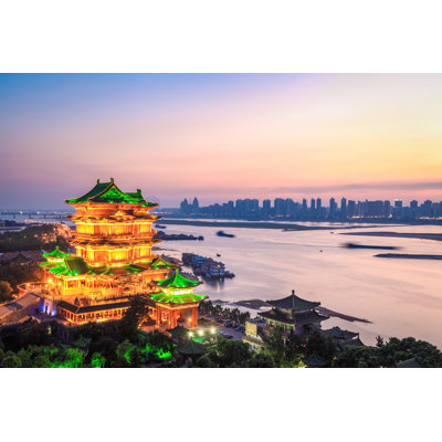 Tengwang Pavilion, Sunset by Chuyu - Wrapped Canvas Print