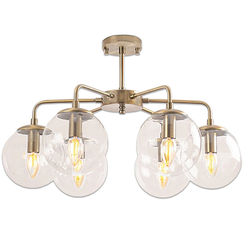 Lustre 6 lumières, Clair, Rétro