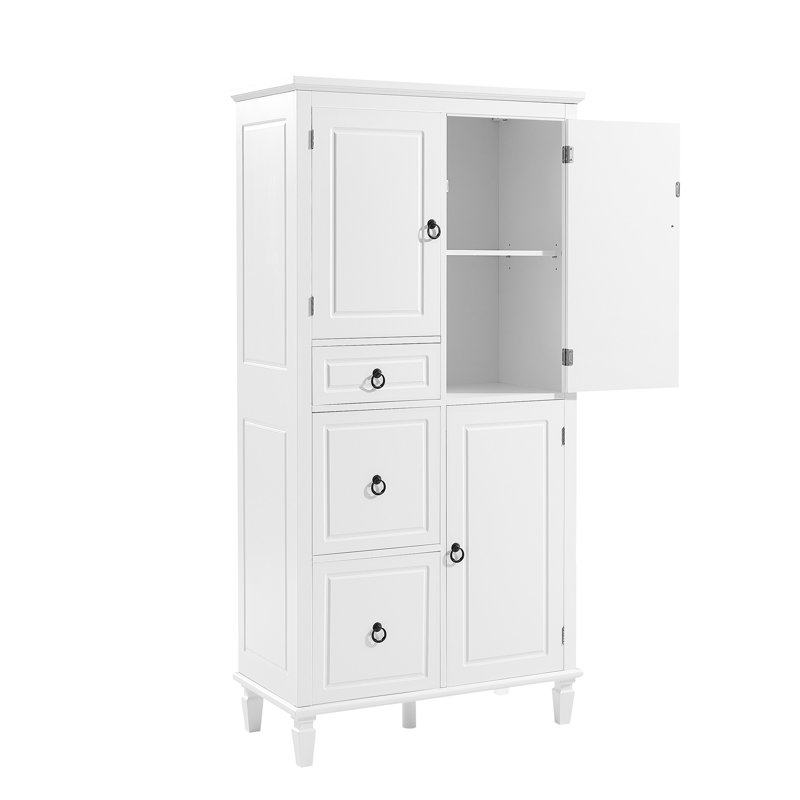 Versatile Multi-Functional Storage Cabinet With Adjustable Shelves And Multiple Compartments For Various Rooms