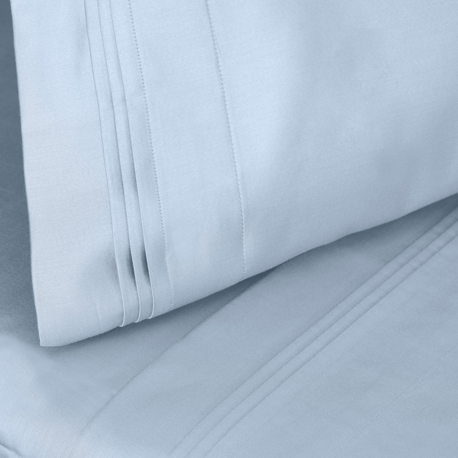 Arling Cotton Pillowcase, Standard Pillowcase, Light Blue