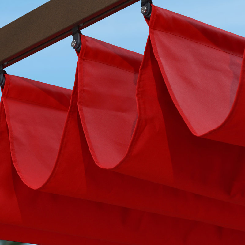 Couvre-abat-jour Pergola mauve pour porche de terrasse de 10 pi x 13 pi à l'extérieur pour auvent rétractable en tissu durable seulement, rouge