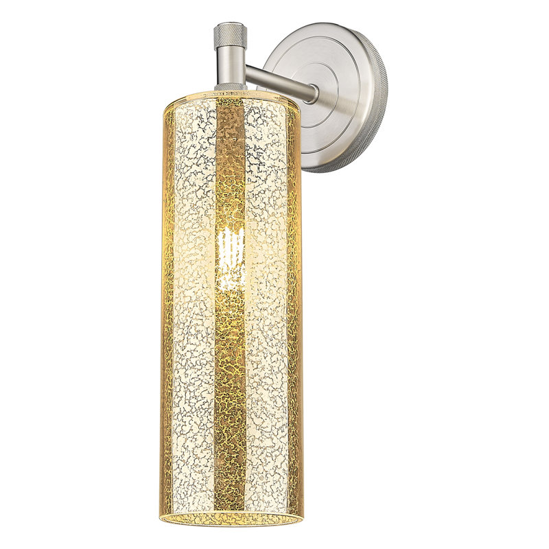 Applique murale 1 lumière Crown Point, Nickel satiné, Mercure, H 15 po x l 3,88 po x P 6,5 po