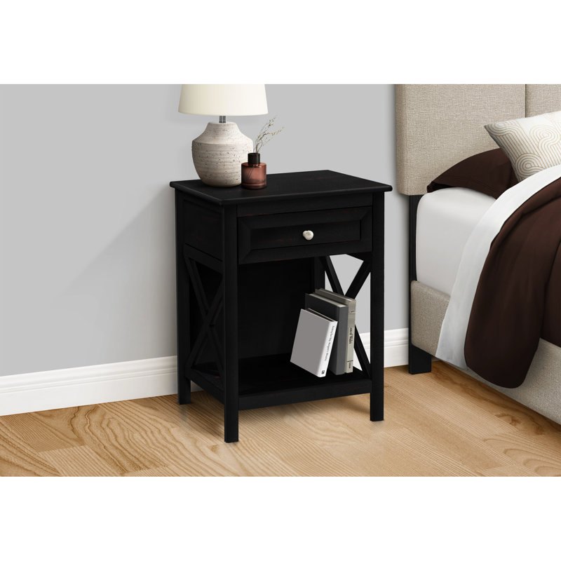 Table d'appoint transitionnelle à 2 niveaux avec placage noir