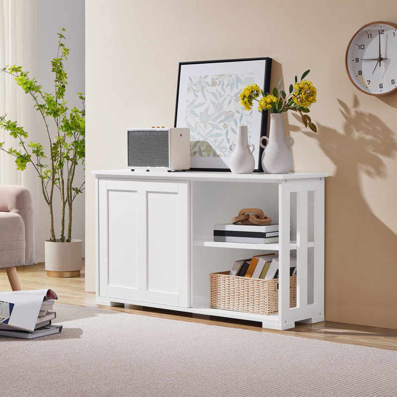 107cm Multifunctional Sideboard with Concealed Storage, White