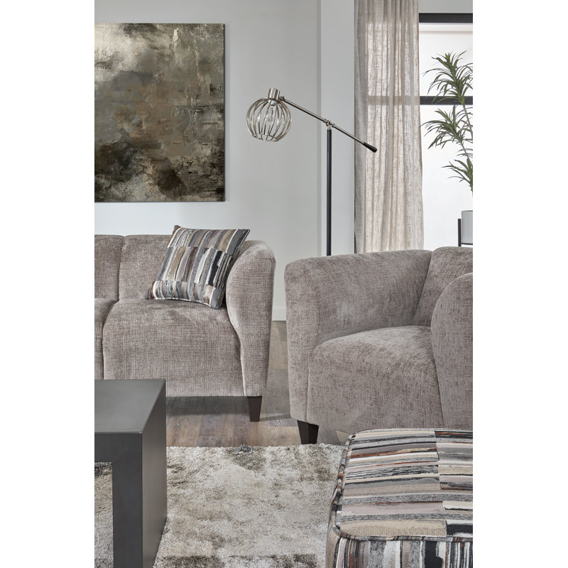 Canapé rembourré 84 po avec coussins gris anthracite Audace, Terre Lina