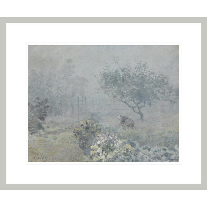 «Fog Voisins» par Alfred Sisley, impression giclée sur cadre, H 17,75 po x l 21,22 po