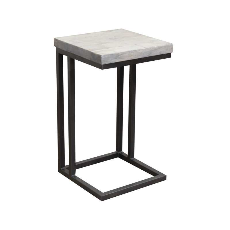 Trever End Table, White, 26.50" H x 15.25" W x 15.25" D