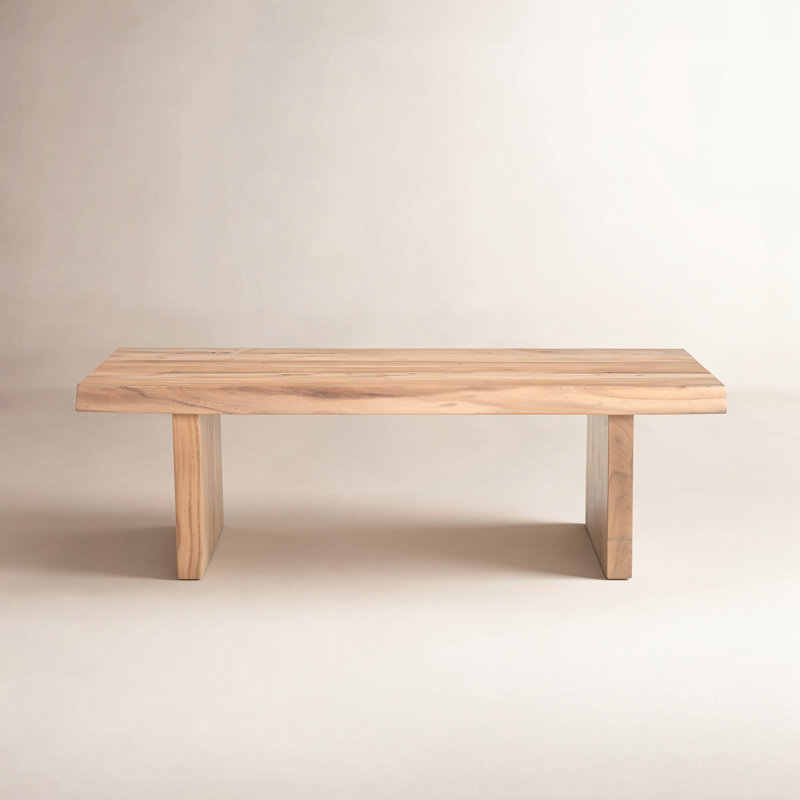 Colin Solid Wood Sled Coffee Table, Natural