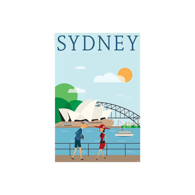 Sydney 1 Piece Wall Art on Canvas, 20.32 cm H x 30.48 cm W, Canvas