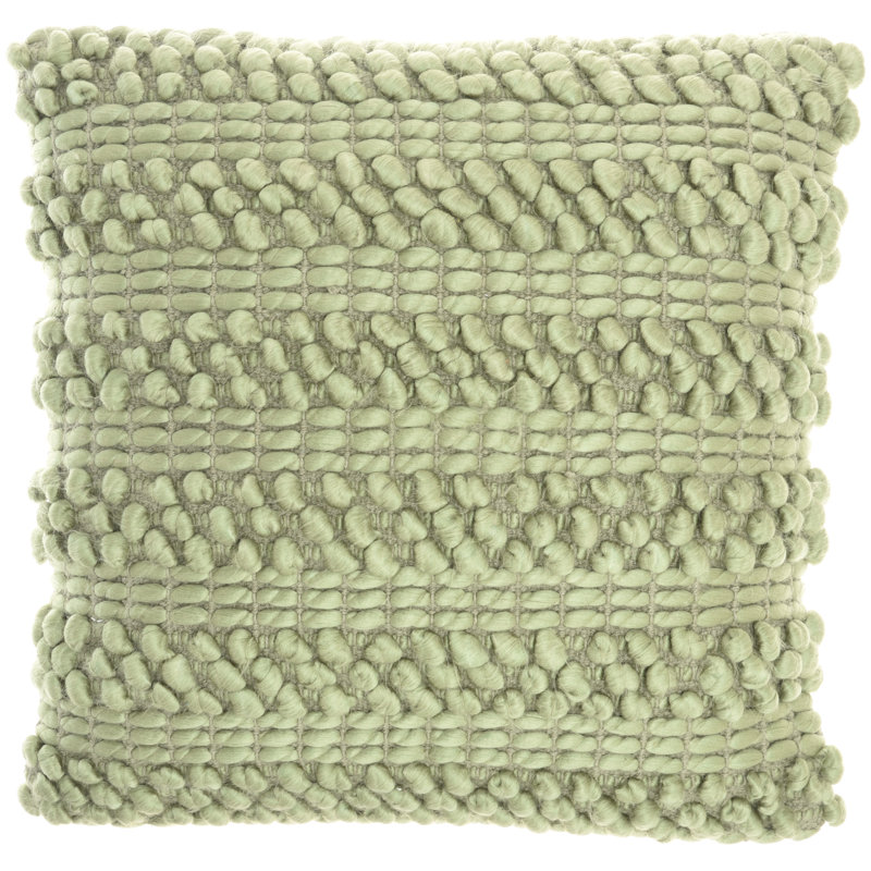 Striped Throw Pillow With Texture, 20"H x 20"W, Spa, Square