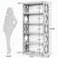 Bibliothèque à 6 niveaux, bibliothèque en bois de 70 pouces avec étagères de rangement