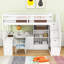 Lit mezzanine simple avec bureau en L et escalier de rangement-1245653574
