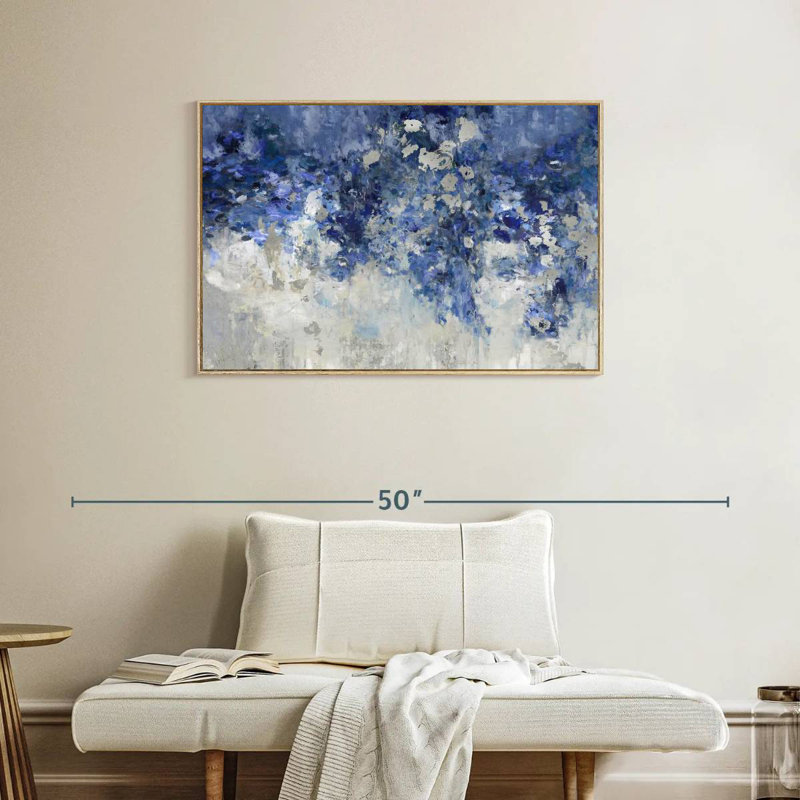 Indigo Charmed, Cadre flottant en bois naturel, 37 po x 25 po