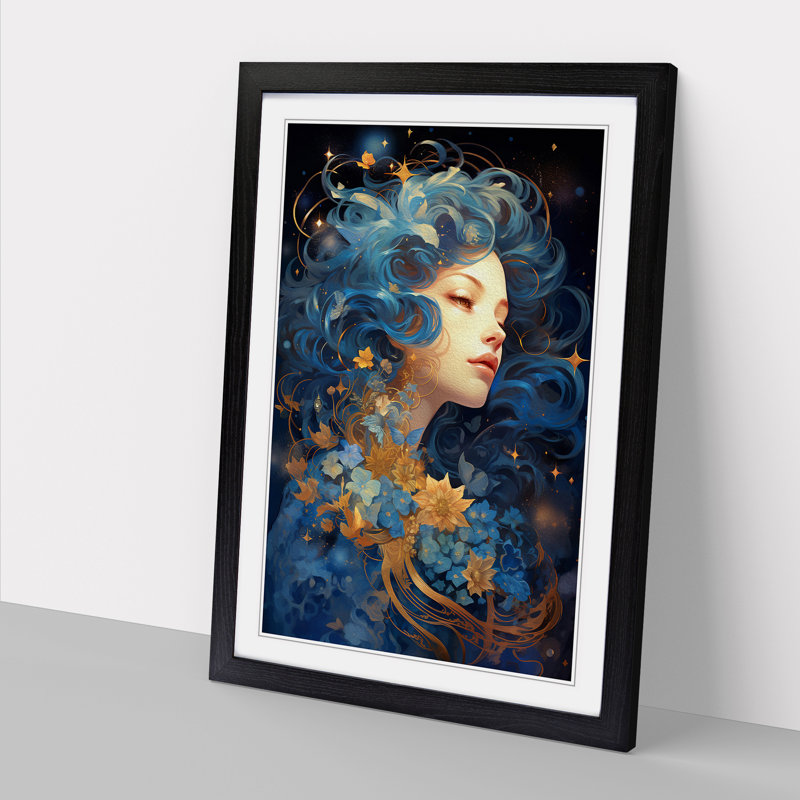 Galaxy Nouveau - Framed Print, Black Framed, 34cm H x 25cm W