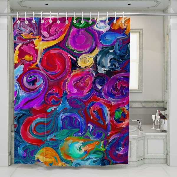 Latitude Run® Tish Abstract Shower Curtain | Wayfair