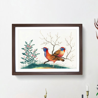 Two Walking Birds - Picture Frame Painting Print